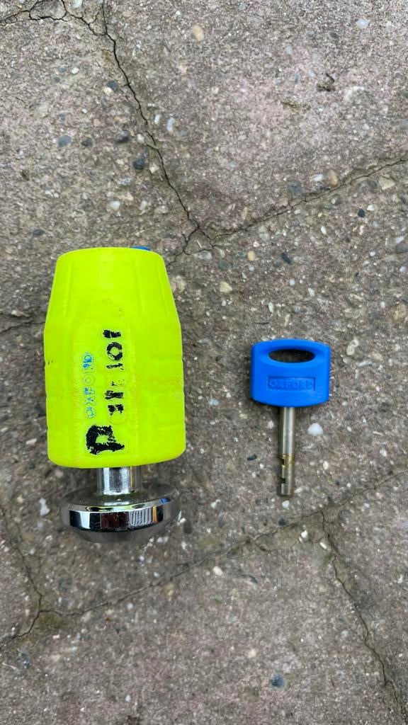 Oxford Patriot Schijfremslot - Fluor geel, Motoren, Accessoires | Sloten, Ophalen of Verzenden, Gebruikt