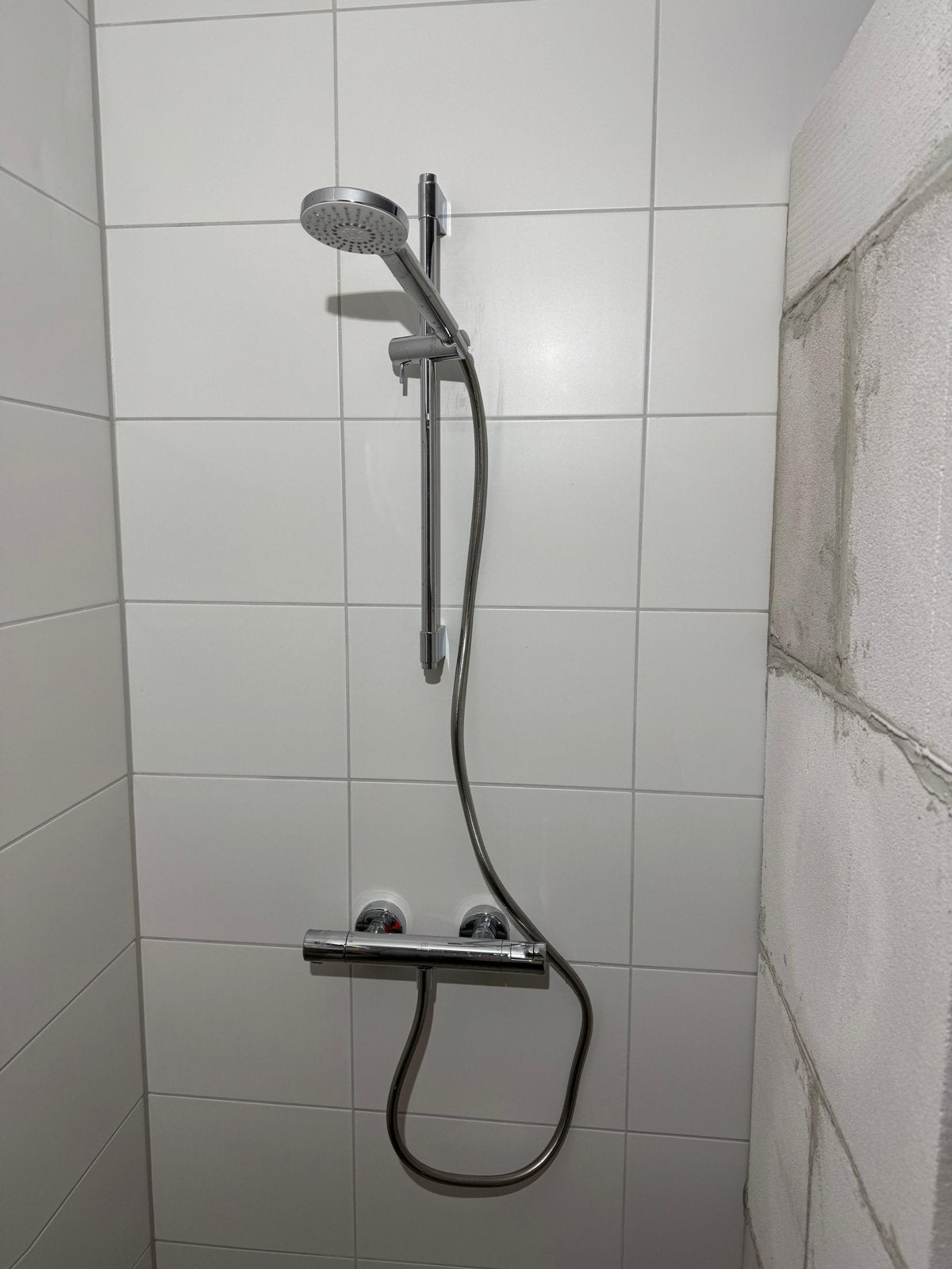 Doucheset met thermostaatkraan - nieuw, Doe-het-zelf en Verbouw, Sanitair, Ophalen, Zo goed als nieuw, Chroom, Douche