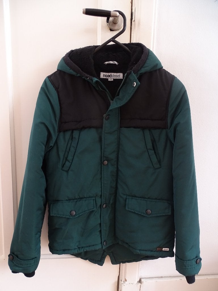 Moodstreet jas winterjas maat 158/164 donkergroen met zwart, Ophalen of Verzenden, Jongen, Jas, Moodstreet