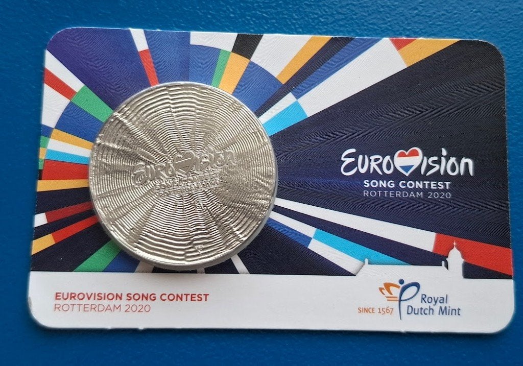 65 jaar Eurovisie Songfestival Penning in coincard, Verzenden, Overige materialen, Nederland