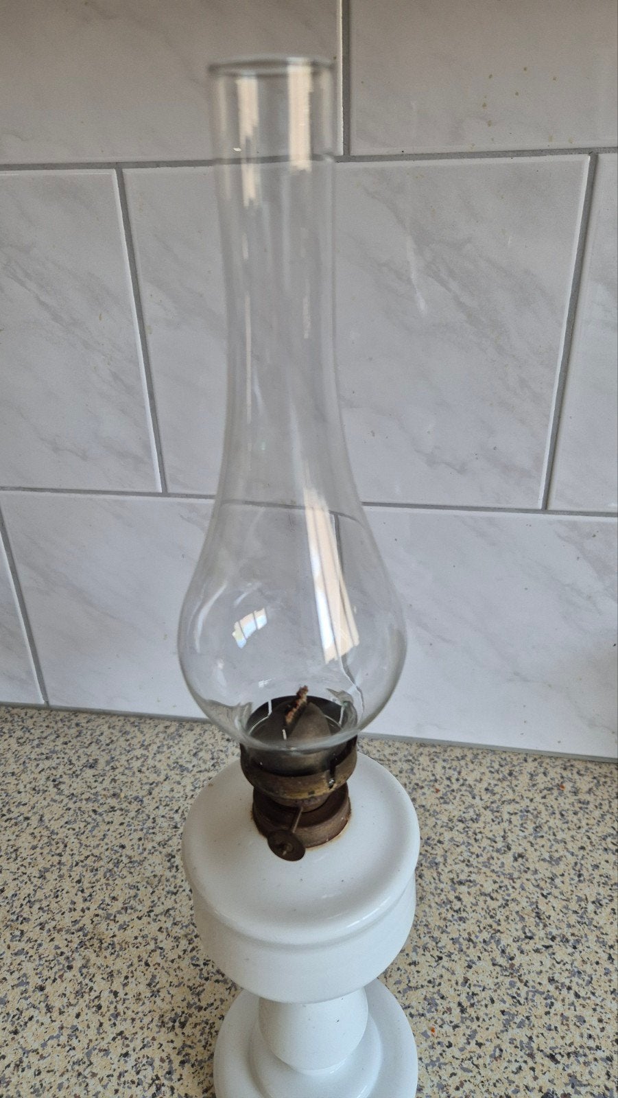 Antieke olielamp opaline, Ophalen