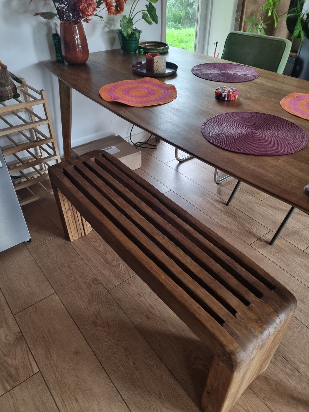 Donkere palletbank op maat, halbank of eettafelbank, 50 tot 75 cm, Nieuw, Ophalen of Verzenden, 100 tot 125 cm