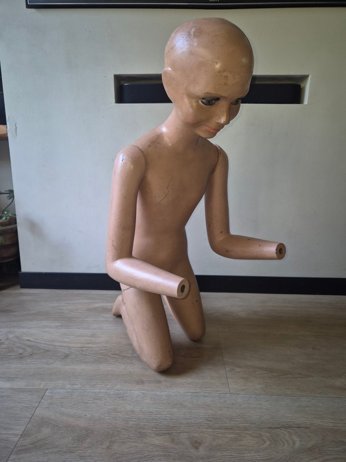 Vintage etalagepop kind, jaren '60, gemerkt K.B., Ophalen, Gebruikt, Overige typen
