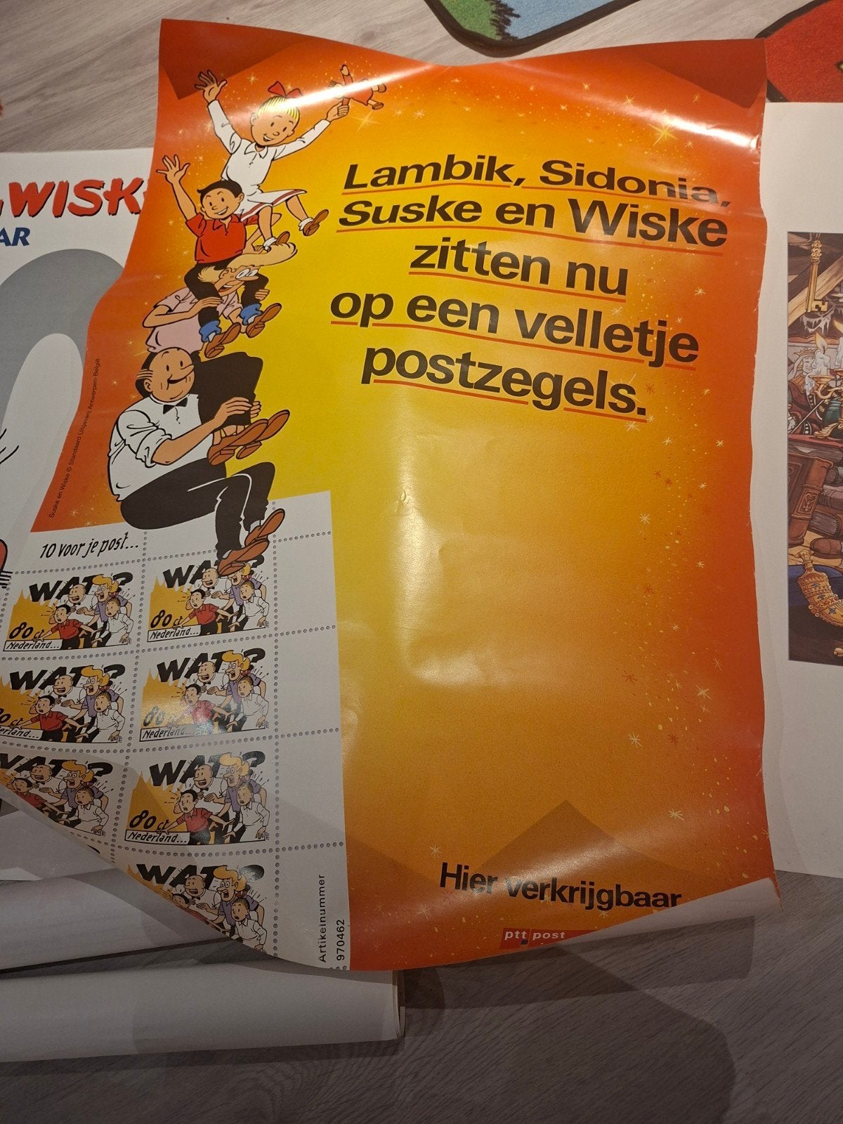 suske en wiske poster, Verzamelen, Ophalen of Verzenden, Suske en Wiske, Zo goed als nieuw, Plaatje, Poster of Sticker
