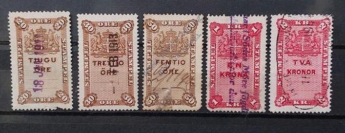 Zweden fiscale zegels, Ophalen of Verzenden, Zweden, Gestempeld