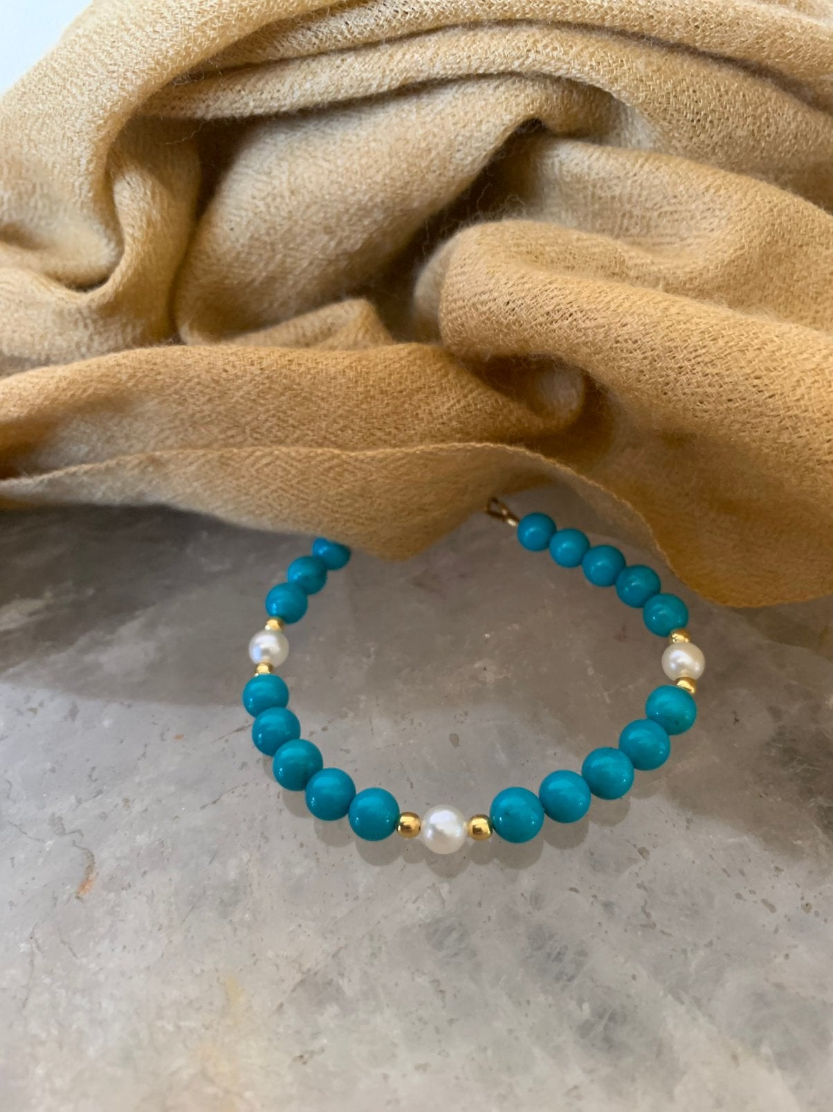 Turkoois turquoise Arizona AKOYA zoutwater parel zeldzaam, Met bedels of kralen, Magnolia11, Nieuw, Ophalen of Verzenden
