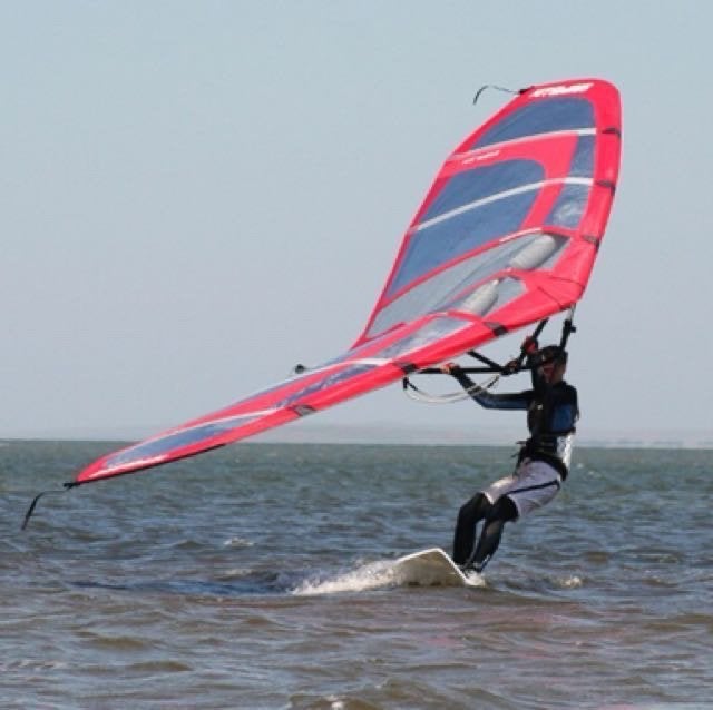 Kitewing Wave Warrior 7.3m2 uniek met carbon frame, Gebruikt, Met giek, 5 tot 6.5 m², Zeil