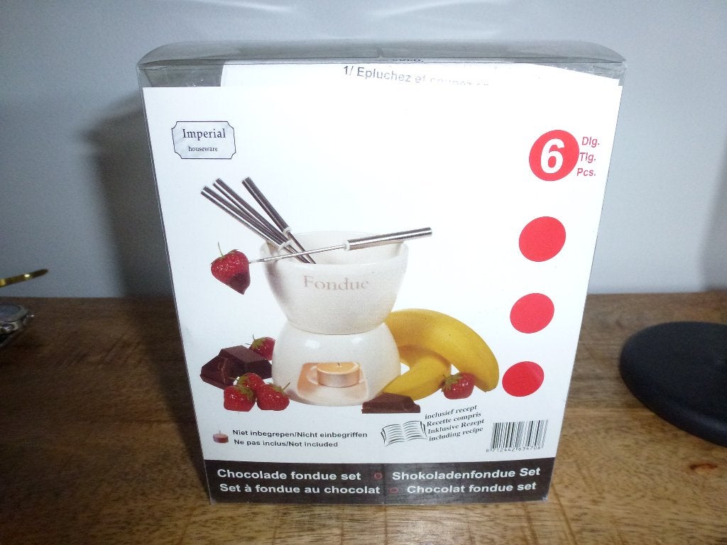 chocolade fondeu set nieuw, Ophalen of Verzenden, Nieuw, Waxinelicht, Fondueset