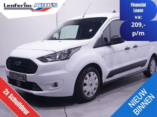 Ford Transit Connect 1.5 TDCi 100 pk Lang Trend 2x Schuifdeu, Voorwielaandrijving, 1390 kg, Gebruikt, Wit