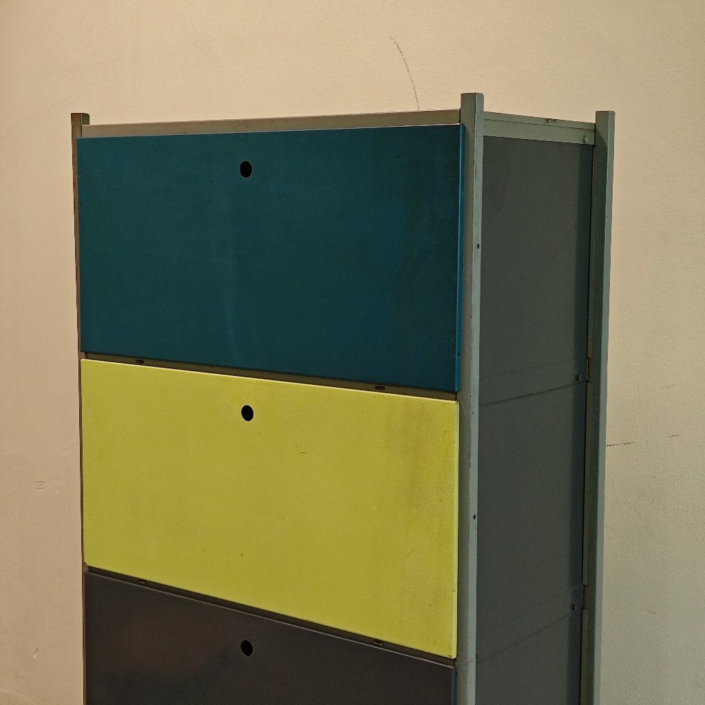 Vintage Gispen Wim Rietveld 663 kast, Ophalen, Gebruikt, Met klep(pen), 100 tot 150 cm