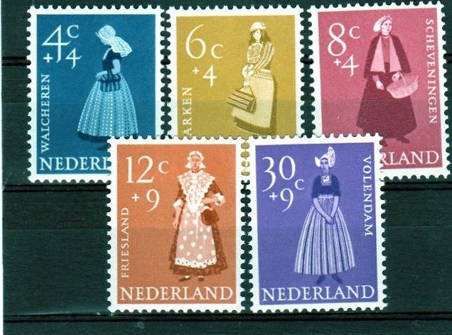 Nvph 707-711 zomerzegels 1958 postfris, Postzegels en Munten, Ophalen of Verzenden, Na 1940, Postfris