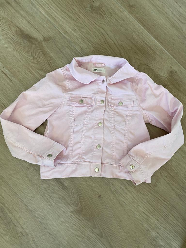 Roze spijkerjasje H&M maat 140, Ophalen, Gebruikt, Meisje, Jas