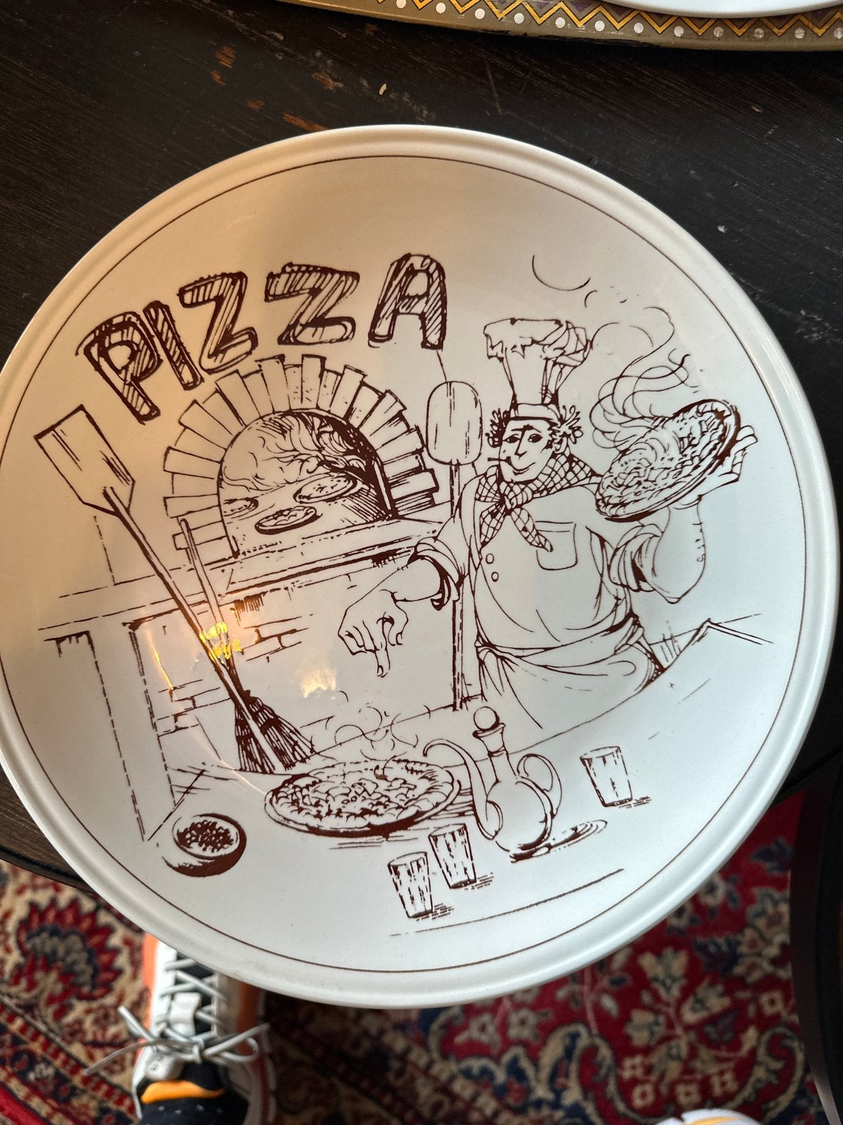 Vintage Italiaans Pizzabord - Terraglia Forte Made in Italy, Overige merken, Vintage, Ophalen of Verzenden, Zo goed als nieuw