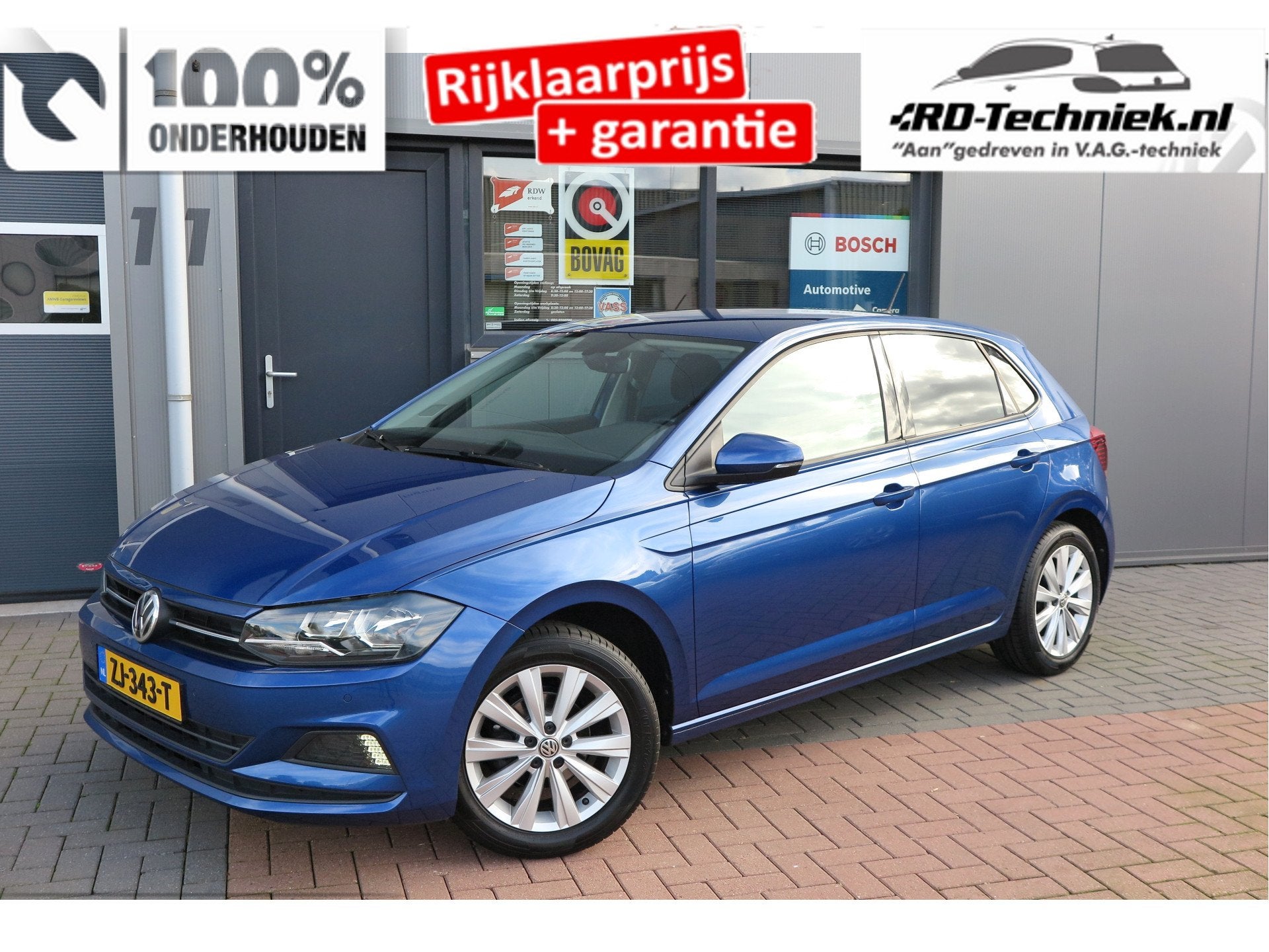 Volkswagen Polo 1.0 TSI 95pk Highline Trekhaak (afneembaar), Auto's, Volkswagen, Stof, Gebruikt, 1045 kg, Blauw