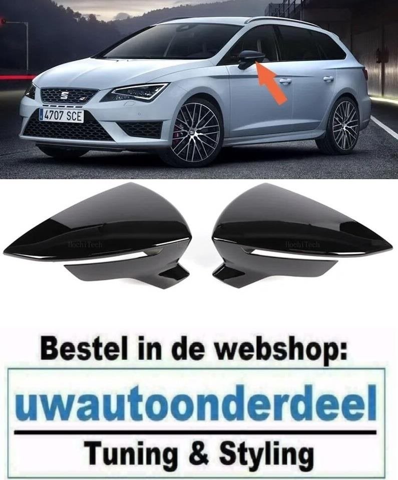 Spiegelkap Spiegelkappen Glans Zwart Cupra FR Look Voor Seat, Verzenden, Automotive Parts, A.parts@hotmail.nl, Trasmolenlaan 12 3447 GZ Woerden