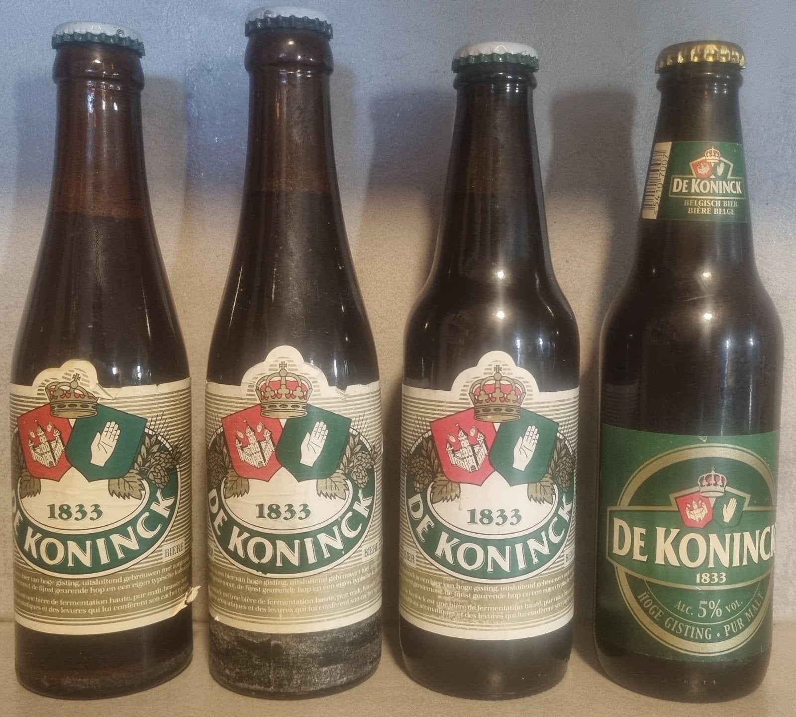 4x De Koninck, Antwerpen: '91/'92/'93/'04, Ophalen of Verzenden, Zo goed als nieuw, Flesje(s), Overige merken