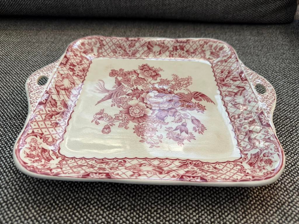 Vierkante schaal - Mason’s Ironstone - Stratford Pink, Antiek en Kunst, Antiek | Servies los, Ophalen of Verzenden