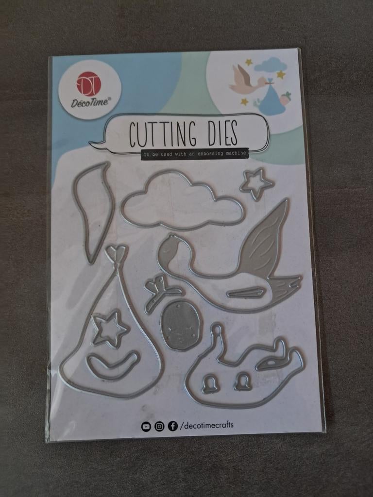Déco Time Cutting Dies - Ooievaar en Baby Thema, Hobby en Vrije tijd, Ophalen of Verzenden, Nieuw