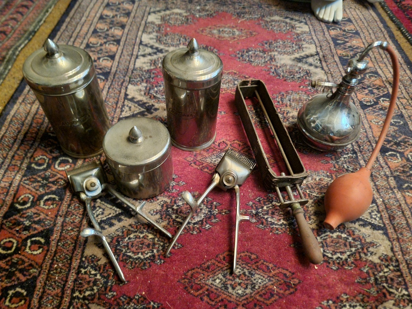 Antieke kappersbenodigdheden set, Ophalen of Verzenden