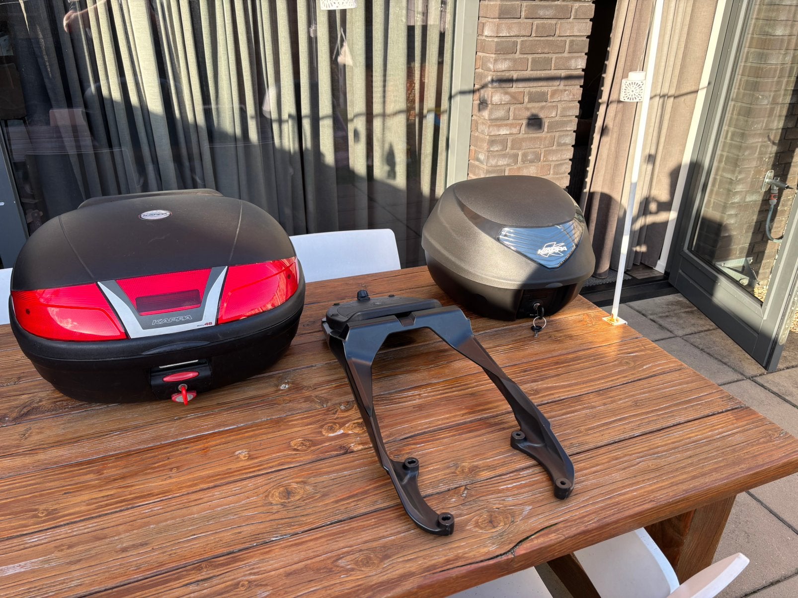 Yamaha MT09/MT10 topkoffer rek met 2x koffer., Ophalen of Verzenden, Zo goed als nieuw