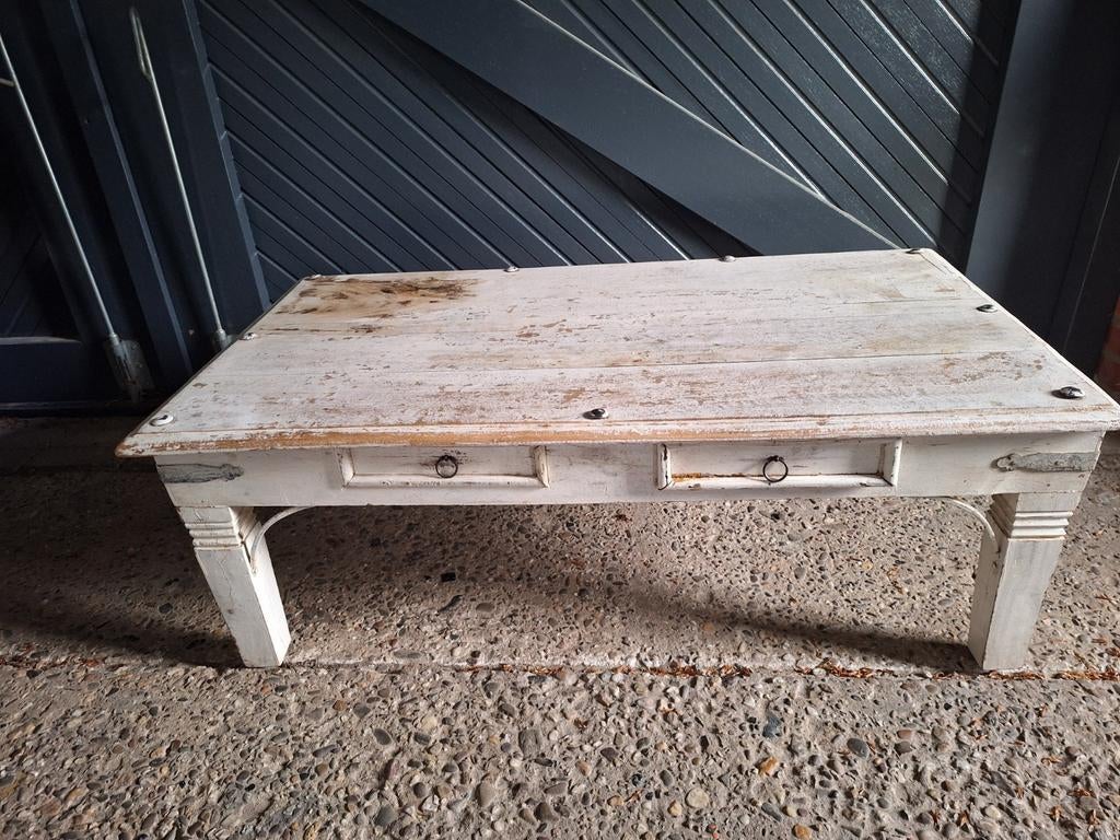 Vintage Salontafel met Lades - Rustieke Charme, Antiek en Kunst, Antiek | Meubels | Tafels, Ophalen