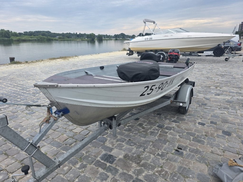 sylvan visboot met trailer en motor, Ophalen, Gebruikt, 15 pk, Viertaktmotor