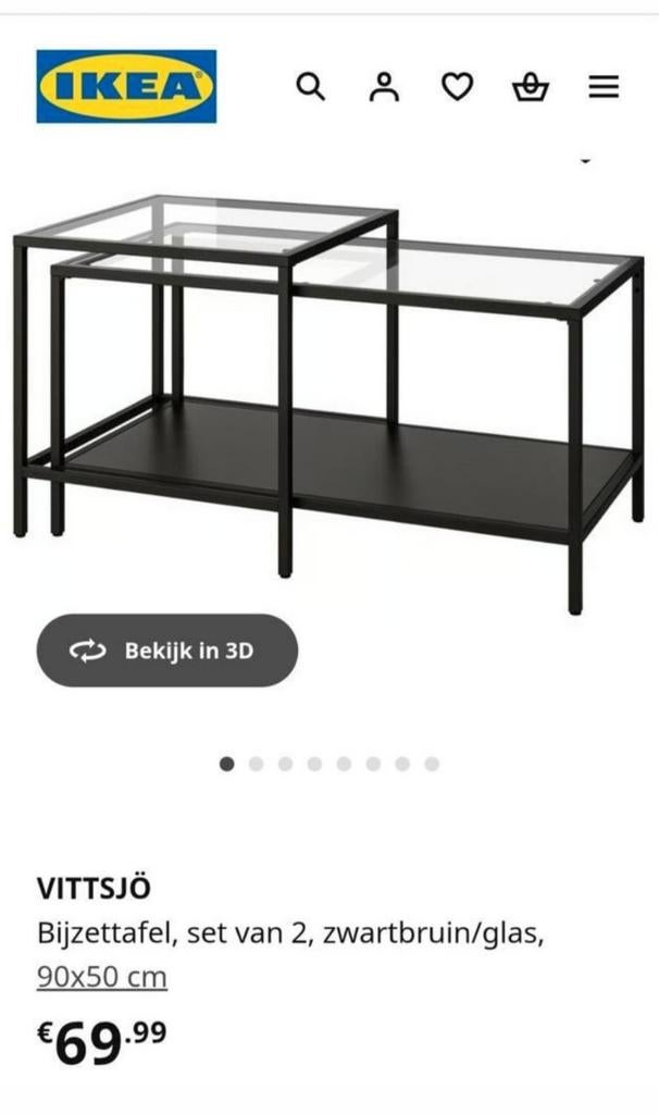 Salontafel ikea, Huis en Inrichting, Tafels | Salontafels, Ophalen, Gebruikt, 100 tot 150 cm, 50 tot 100 cm