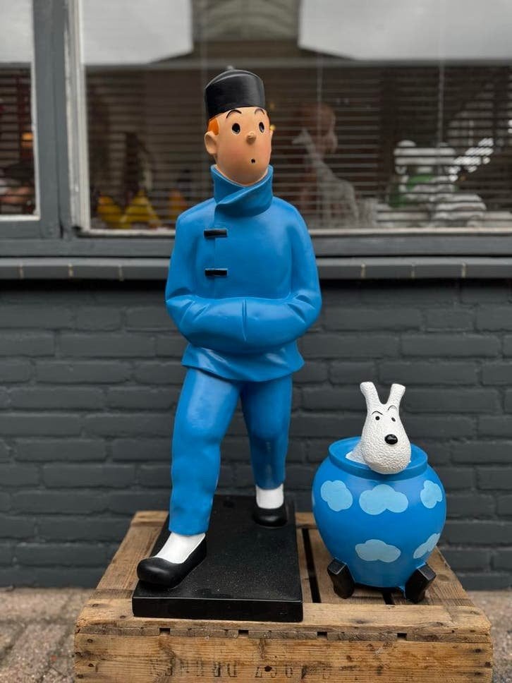 Kuifje en Bobbie beeld - de Blauwe Lotus, Ophalen, Zo goed als nieuw, Mens