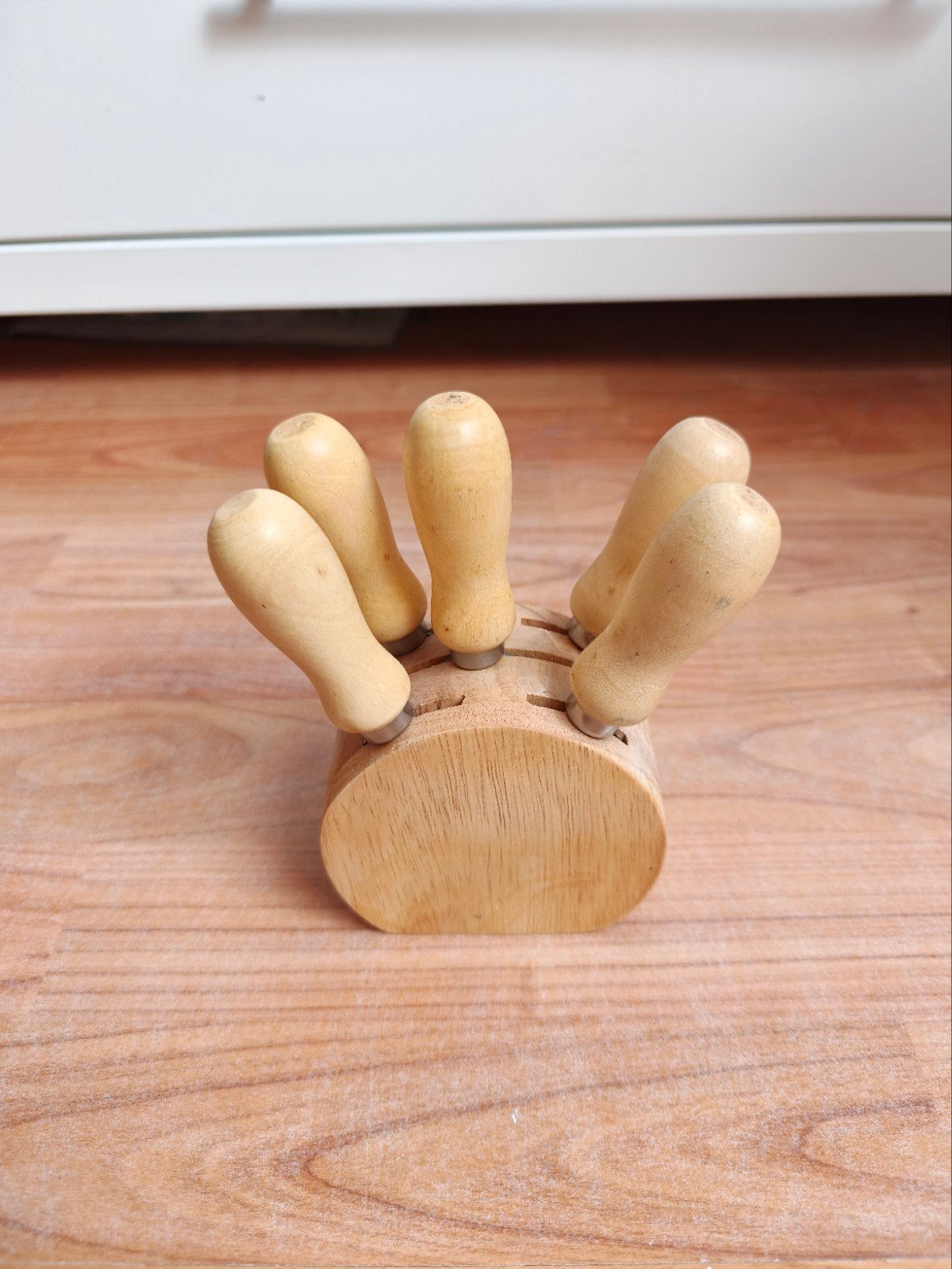 Kaas messensetje, Ophalen of Verzenden, Zo goed als nieuw, Hout, Bestekset