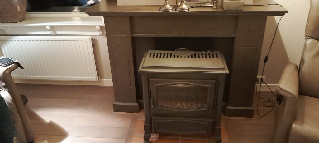 Luxe Jelle Poppe Schouw – Massief Hout met Marmerlook, Ophalen, Gebruikt