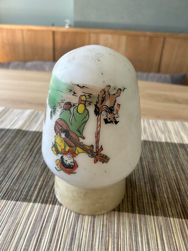 Vintage paddestoel lampje met sprookjesafbeelding, Ophalen of Verzenden