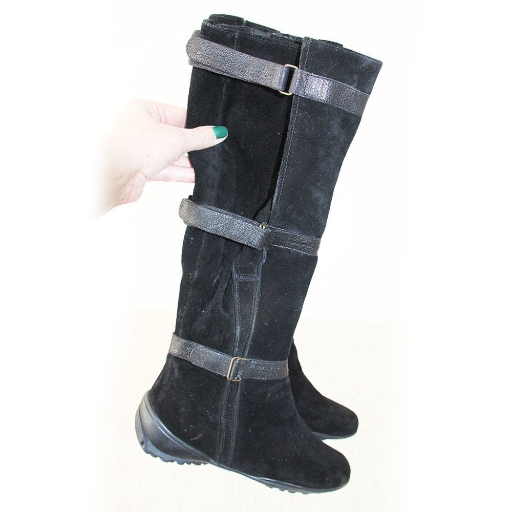 Suede Helioform Comfort Laarzen - s8 (Maat 5/38) € 95,-, Hoge laarzen, Zwart, Ophalen of Verzenden, Zo goed als nieuw