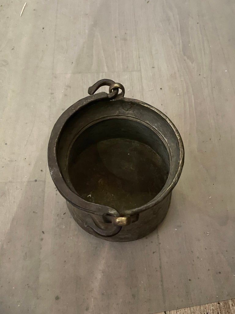 Antike Koperen ketel  19 cm breed en 16 cm hoog 1KG, Ophalen of Verzenden