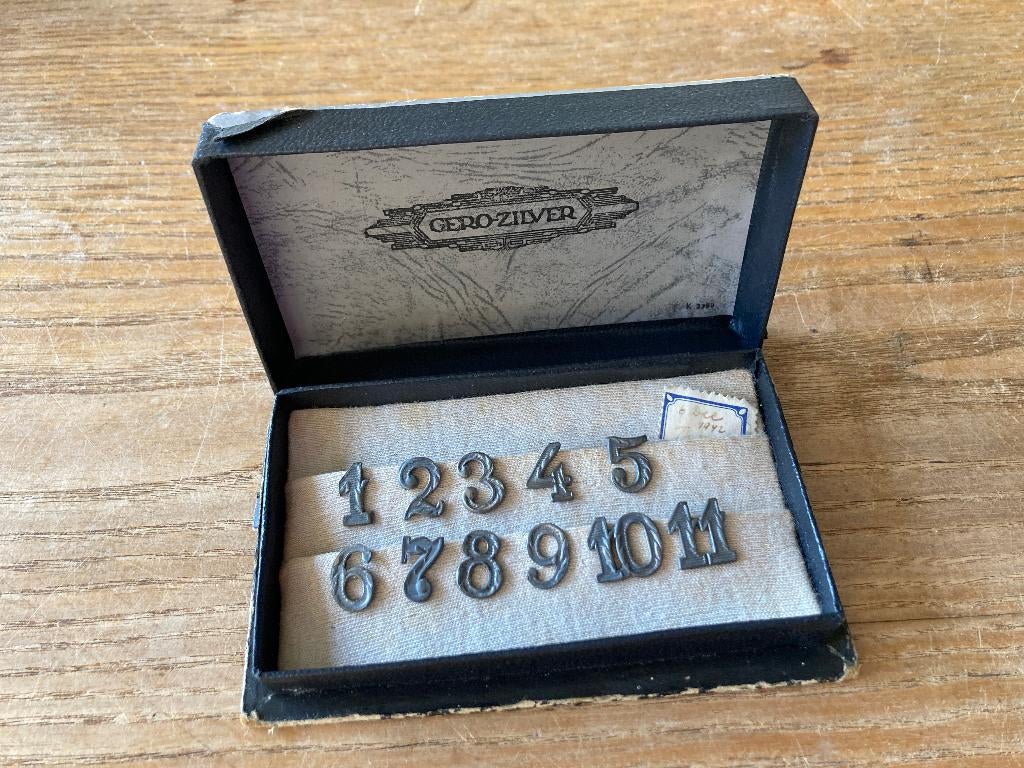 Vintage Gero-Zilver verzilverde tafelnummers met haakje, Ophalen of Verzenden