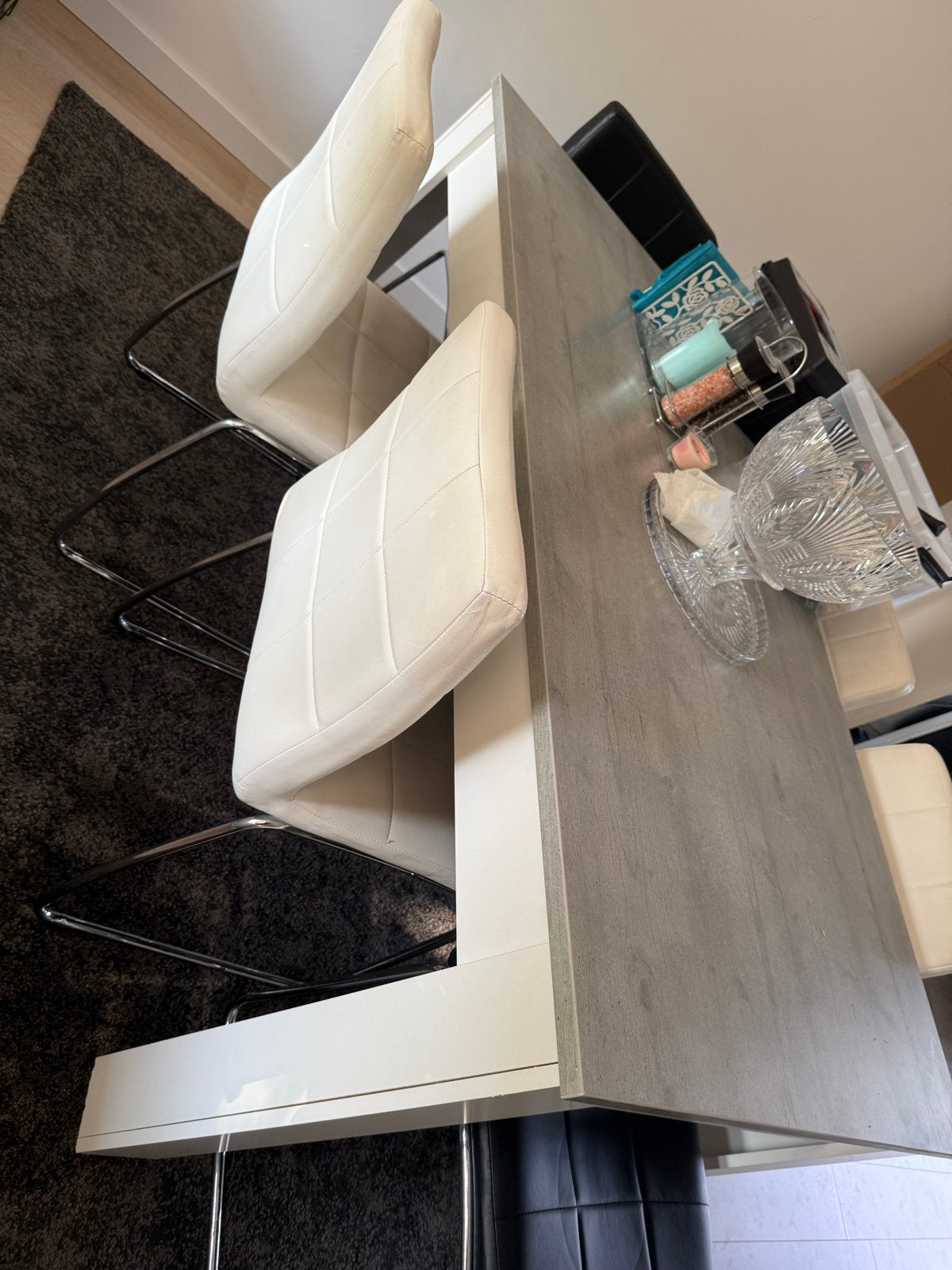 Moderne eettafel, Ophalen, Gebruikt, 100 tot 150 cm, 50 tot 100 cm