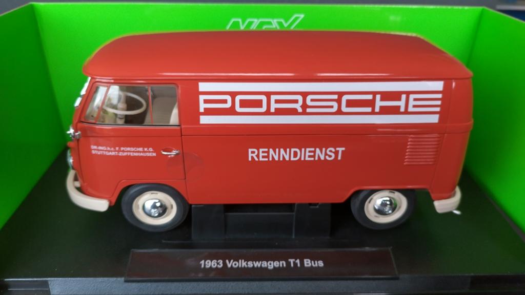 Volkswagen VW T1 Porsche Renndienst 1:18 Welly Nex Pol, Auto, Verzenden, Nieuw, One Midtown 11 Hoi Sing Road Macau