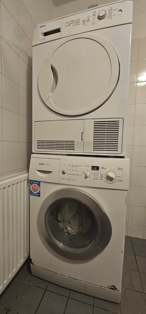 Wasmachine (werkend) en droger (defect), 8 tot 10 kg, Ophalen of Verzenden, Gebruikt, 85 tot 90 cm