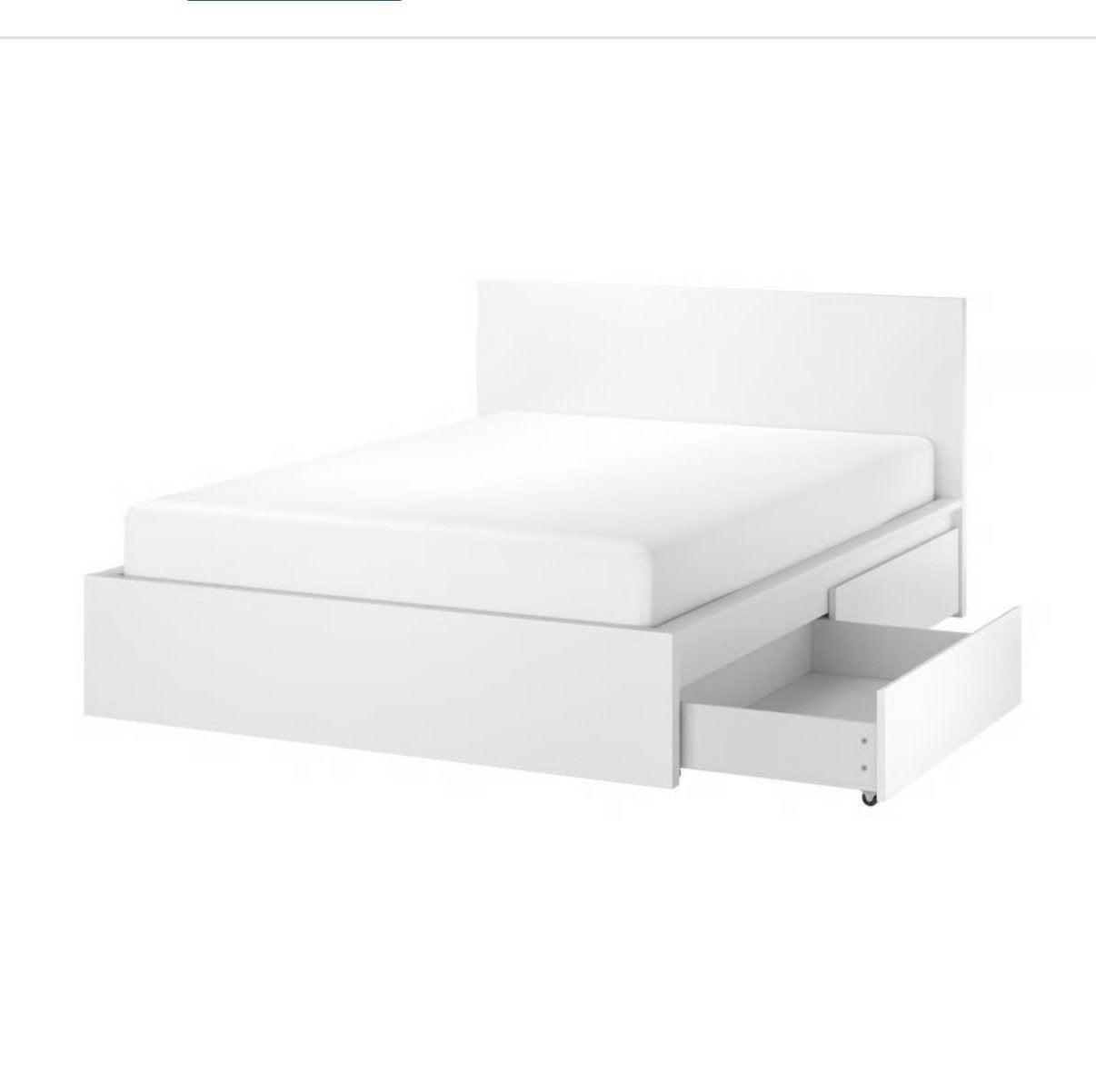 IKEA bed 140x200 cm met opbergruimte, Ophalen, Gebruikt, Wit, Tweepersoons