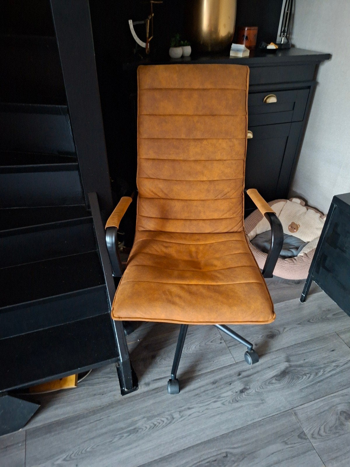 Bureau stoel, Huis en Inrichting, Stoelen, Ophalen, Zo goed als nieuw, Bruin, Eén