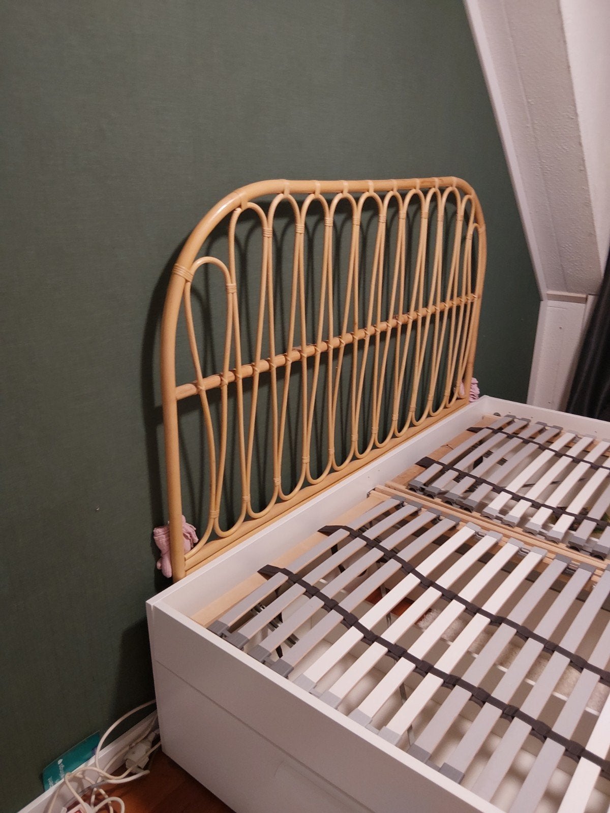 Rotan hoofdbord 160cm breed, Ophalen, Overige materialen, Tweepersoons, Bohemian