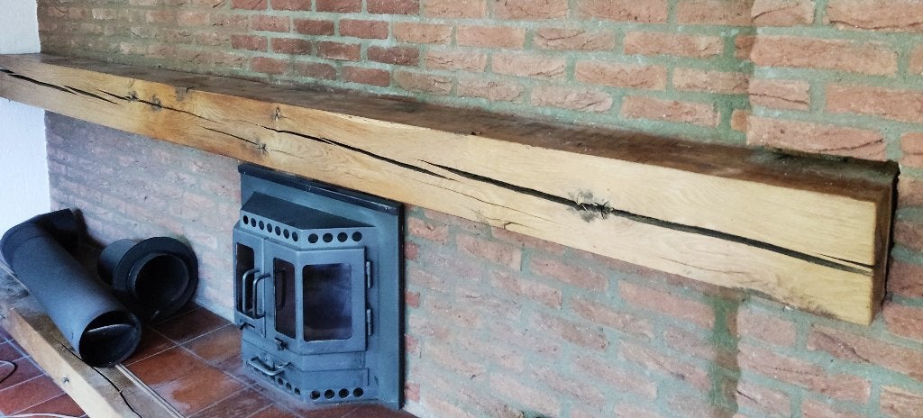 Robuuste oude eiken balk, Doe-het-zelf en Verbouw, Hout en Planken, Ophalen, Gebruikt, Eiken, Balk