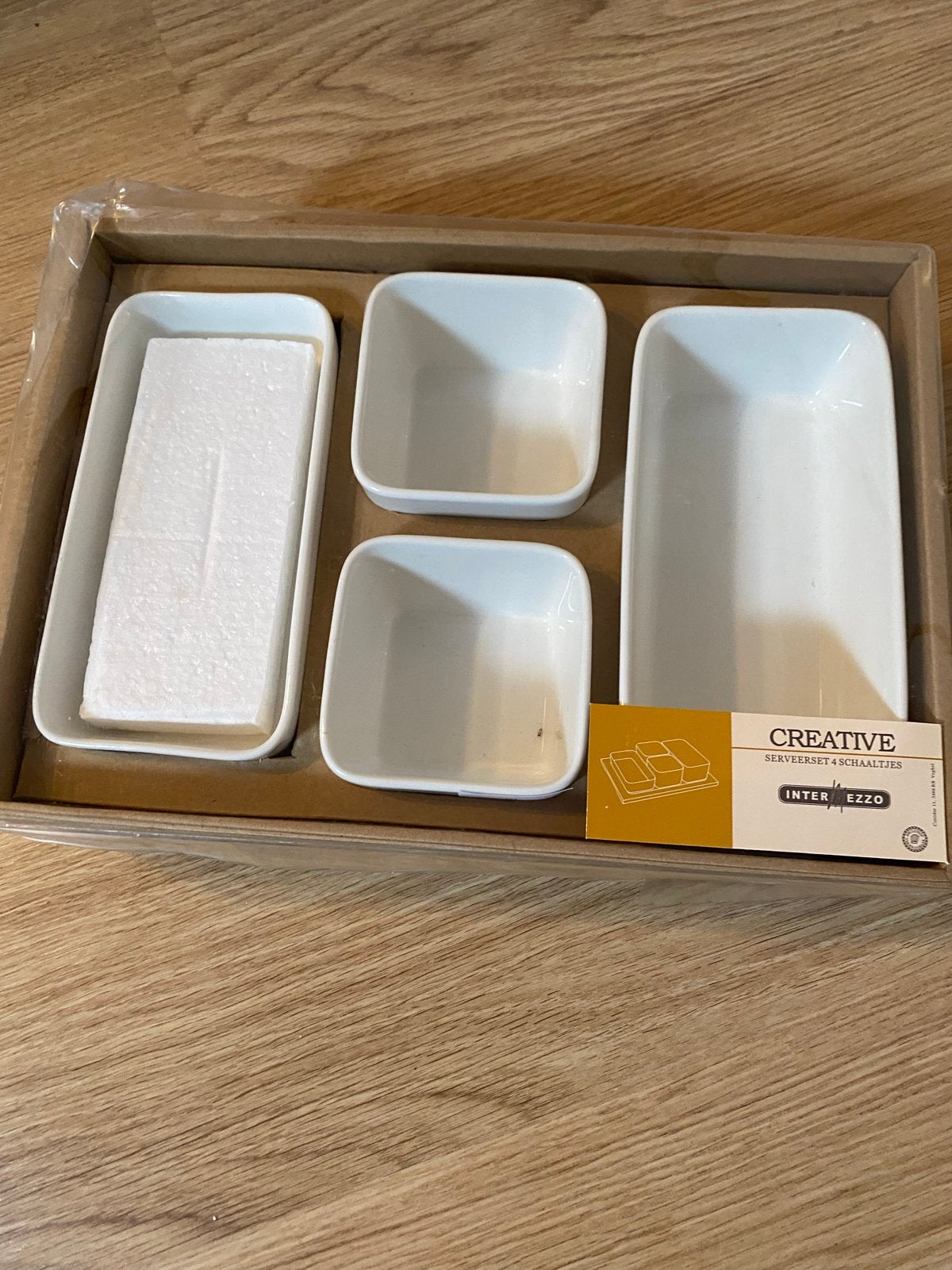 Nieuw Creative Serveerset 4 Schaaltjes Intermezzo, Huis en Inrichting, Overige merken, Keramiek, Nieuw, Ophalen of Verzenden
