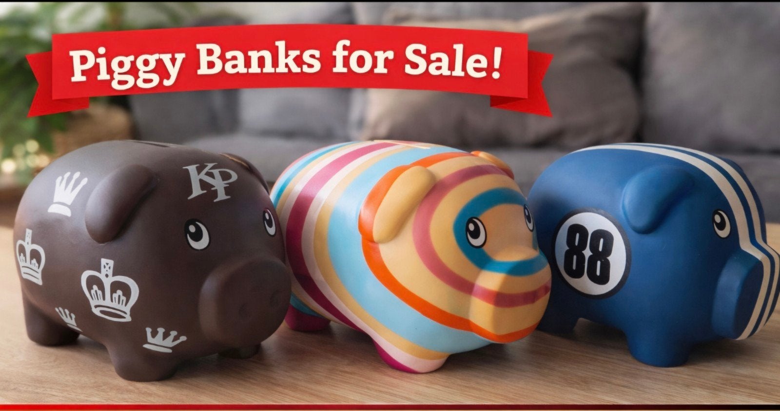 Set van 3 spaarvarkens - Posh Pigs Dream Pig, Ophalen of Verzenden, Gebruikt, Kunststof, Dier