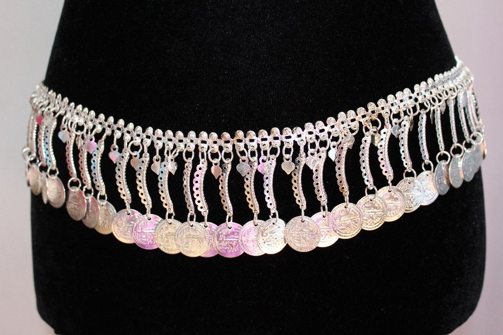zilverkleurige bohemian rinkel India muntjes heupketting, Overige materialen, Verstelbaar, Nieuw, Ophalen of Verzenden