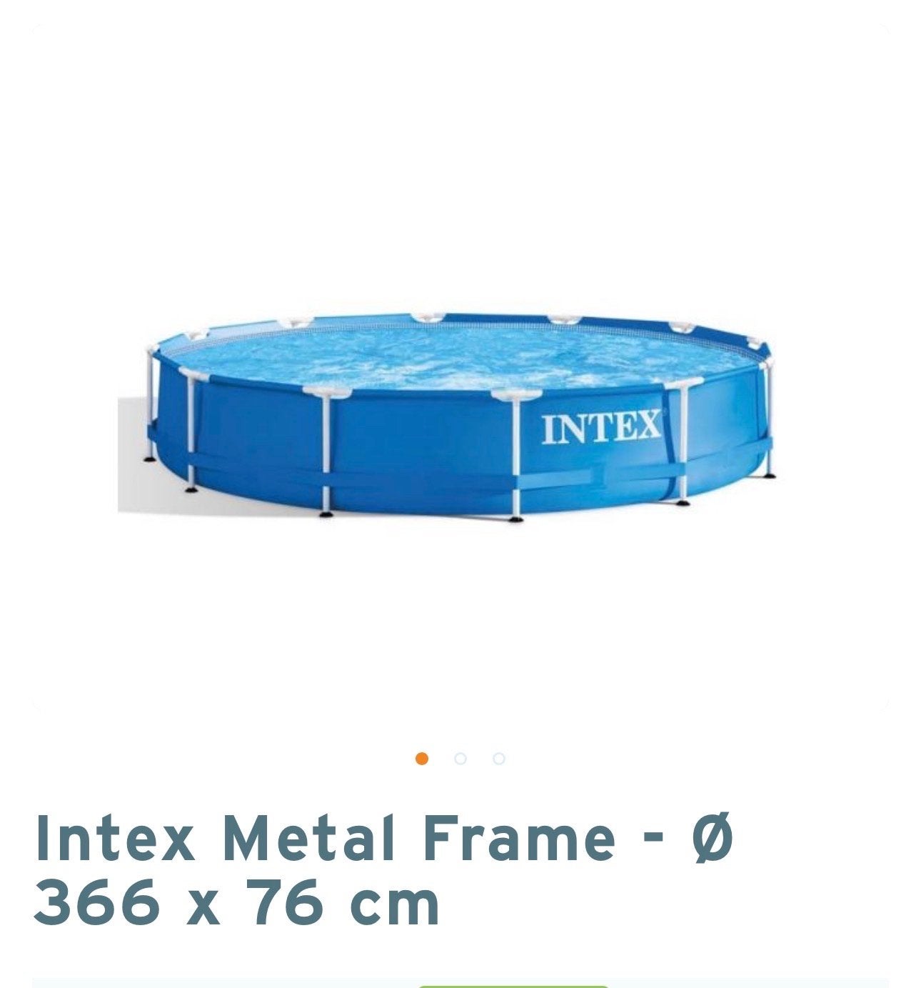 Intex Metal Frame Zwembad - Ø 366 x 76 cm, Ophalen, Gebruikt, Minder dan 80 cm, Rond