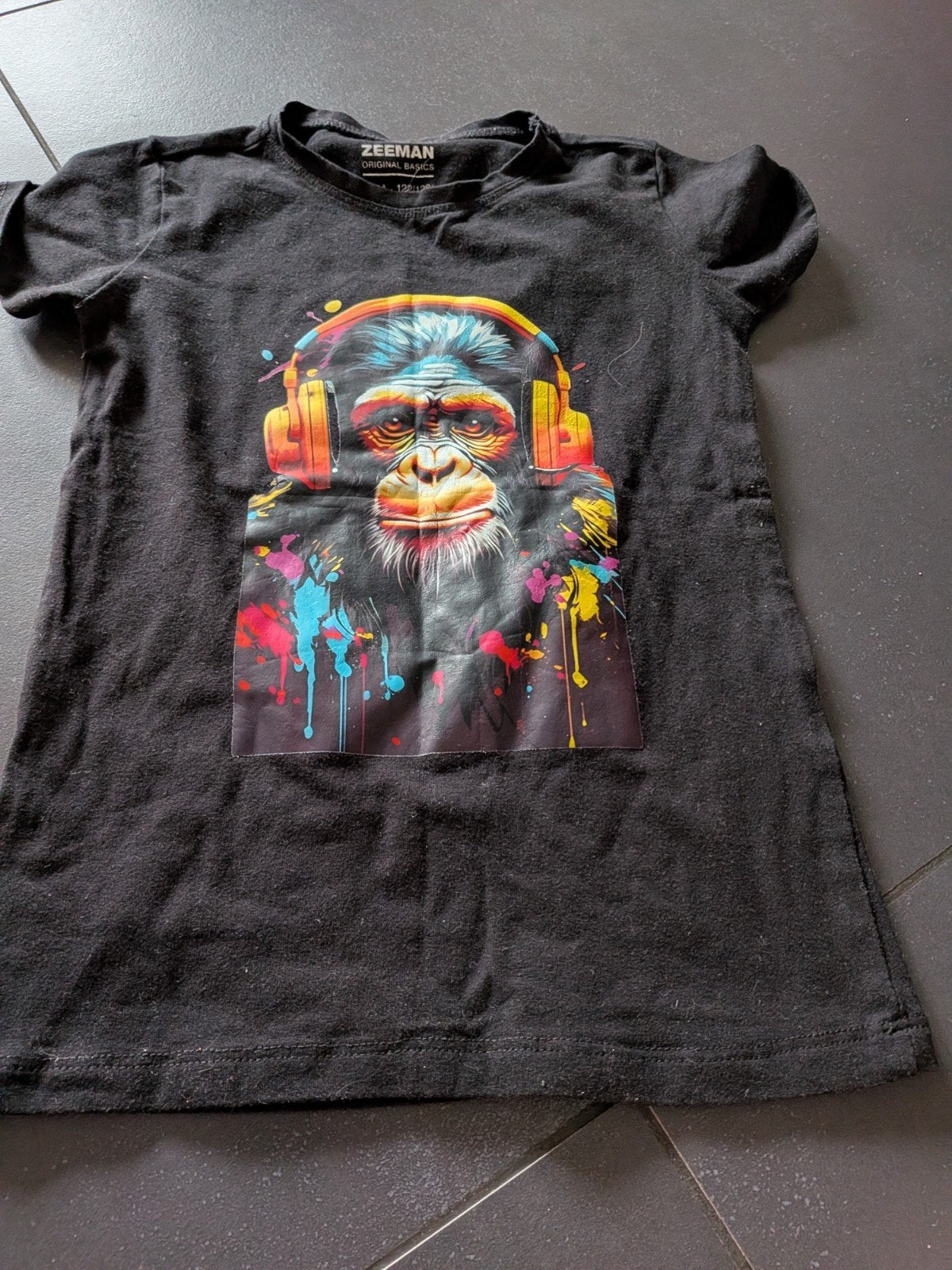 Zeeman shirt maat 122/128 met aap print, Zeeman, Gebruikt, Ophalen of Verzenden, Shirt of Longsleeve