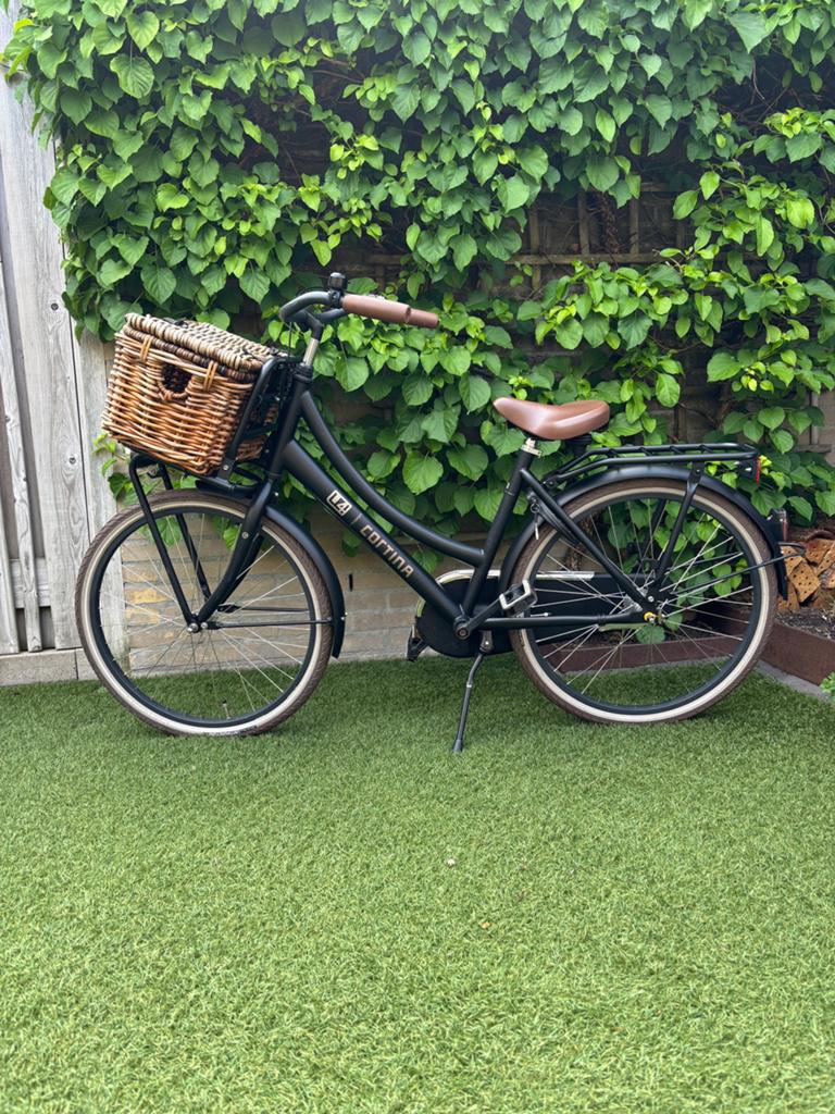 Cortina U4 mat zwart (24-inch), Fietsen en Brommers, Fietsen | Meisjes, Ophalen, Gebruikt, Terugtraprem, Cortina U4 transportfiets