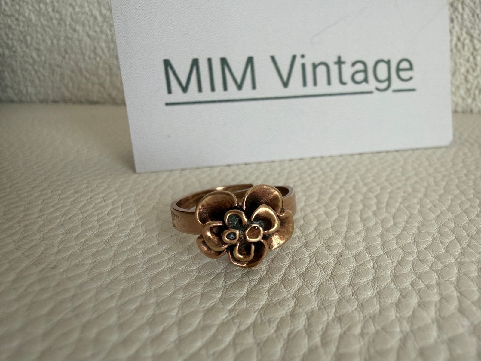H301/Vintage Bronzen HANNU IKONEN ring FINLAND verstelbaar, Overige materialen, Gebruikt, Overige kleuren, Verzenden