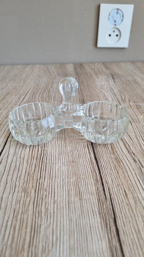 Mooie Antiek Vintage Peper en zout Houder van Glas Kristal, Verzenden