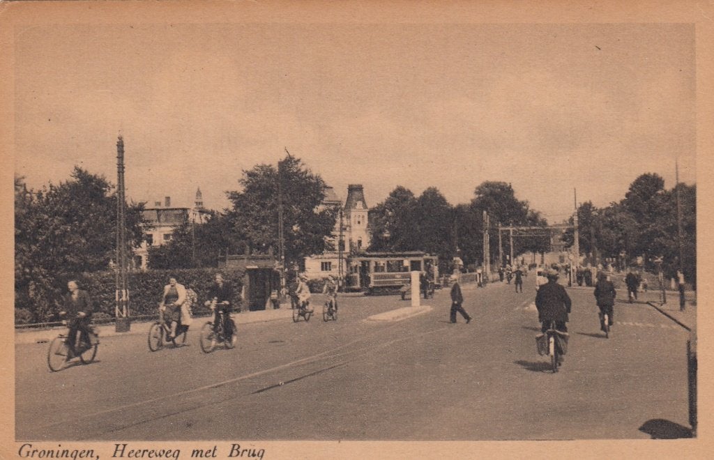 Groningen - Heereweg met Brug, Ophalen of Verzenden, 1920 tot 1940, Ongelopen, Groningen